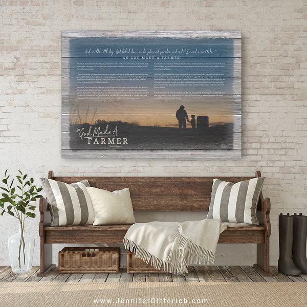 So God Made A Farmer Canvas Print - With Paul Harvey's Speech - Jennifer Ditterich Designs