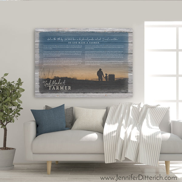 So God Made A Farmer Canvas Print - With Paul Harvey's Speech - Jennifer Ditterich Designs