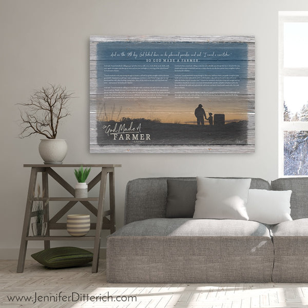 So God Made A Farmer Canvas Print - With Paul Harvey's Speech - Jennifer Ditterich Designs