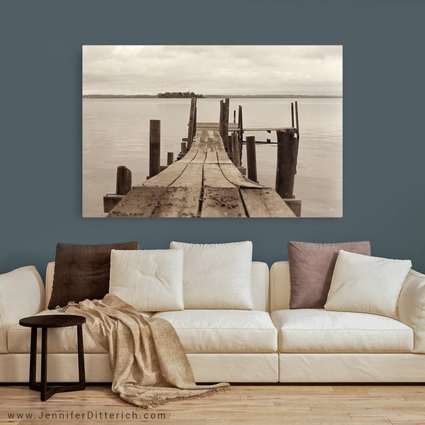 Weathered Dock Canvas Print - Jennifer Ditterich Designs